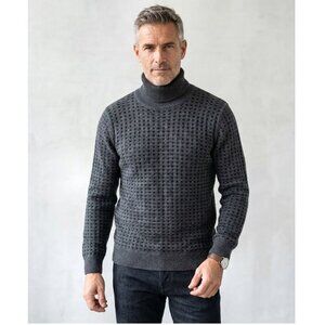Antony Morato Textured Turtleneck Sweater, Charcoal Gray & Black, Mens Size XL